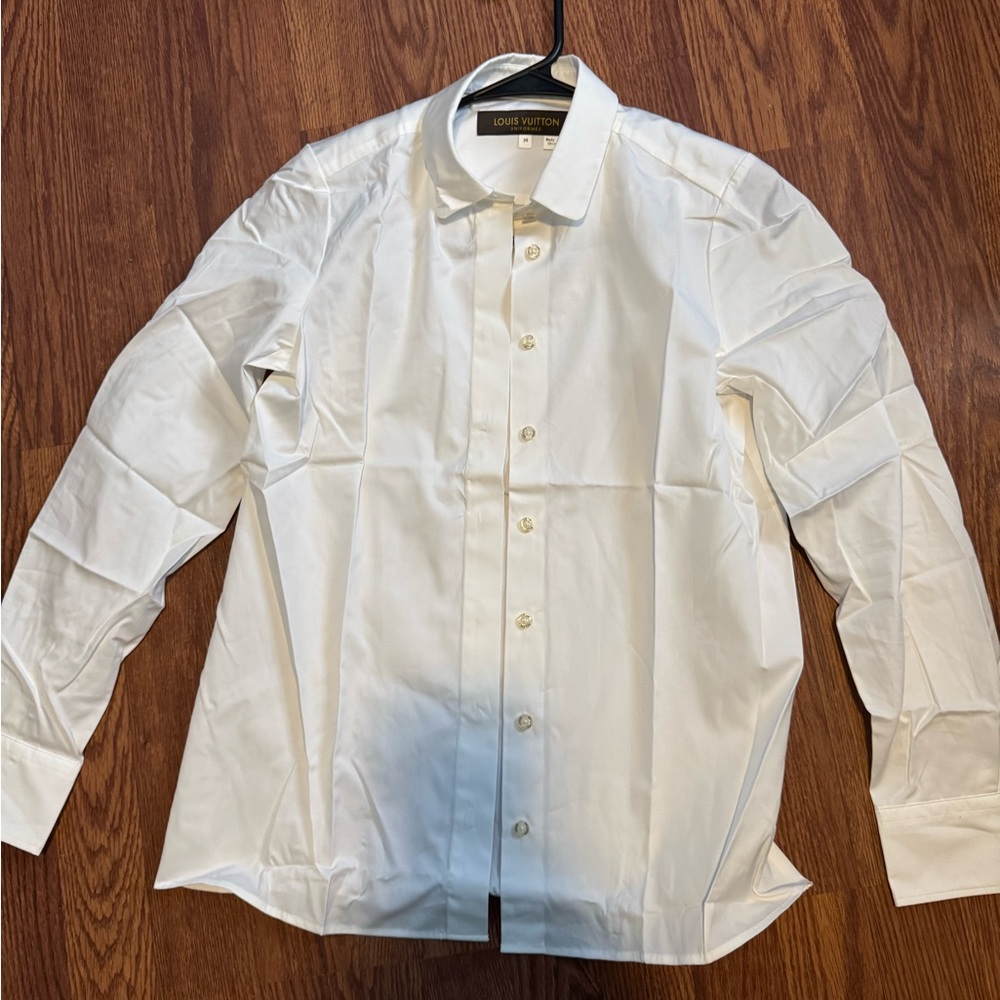 Louis Vuitton White Dress Shirt Crisp Formal Elegance. Never used
